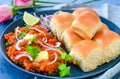 Indian street food- pav bhaji Royalty Free Stock Photo