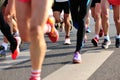 Marathon athletes run