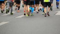 Marathon athletes running