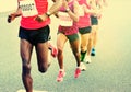 Marathon athletes running Royalty Free Stock Photo