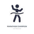 marathon champion icon on white background. Simple element illustration from Sports concept Royalty Free Stock Photo