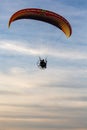 Marathon City, Wisconsin, USA, July 7, 2021: Taste N Glow Balloon Fest. Powered paraglider