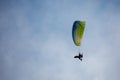 Marathon City, Wisconsin, USA, July 7, 2021: Taste N Glow Balloon Fest. Powered paraglider with wheels