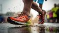 Marathon Momentum: Runners\' Shoes in Motion. Generative Ai