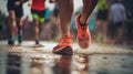 Marathon Momentum: Runners\' Shoes in Motion. Generative Ai