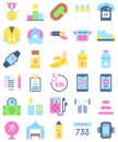 Marathon related flat icon set 2, vector illustration Royalty Free Stock Photo