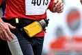 Marathon runner with bottle Royalty Free Stock Photo