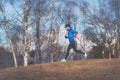 A marathon runner trains at altitude