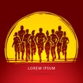 Marathon Runners graphic Royalty Free Stock Photo