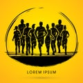 Marathon Runners graphic Royalty Free Stock Photo