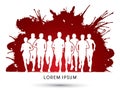 Marathon Runners graphic vector. Royalty Free Stock Photo