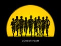 Marathon Runners graphic vector. Royalty Free Stock Photo