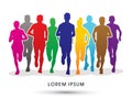 Marathon Runners graphic vector. Royalty Free Stock Photo