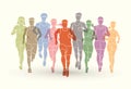 Marathon runners, Group of people running, Men and women running Royalty Free Stock Photo