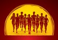 Marathon runners, Group of people running, Men and women running Royalty Free Stock Photo