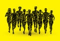 Marathon runners, Group of people running, Men and women running Royalty Free Stock Photo