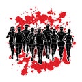 Marathon runners, Group of people running, Men and women running Royalty Free Stock Photo