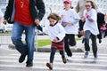 Marathon runners Kids' Cross Royalty Free Stock Photo