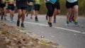Marathon Runners in Motion Blur