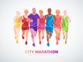 City Marathon runners. Eps file