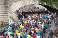 Marathon runners in paris Royalty Free Stock Photo