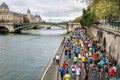 Marathon runners in paris Royalty Free Stock Photo