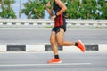 Marathon runners race,Healthy lifestyle. Athlete endurance,healthy,fitness, sport and healthy lifestyle concept,blur,Soft focus,se Royalty Free Stock Photo