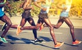 Marathon runners running Royalty Free Stock Photo