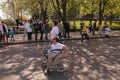 Marathon runners on the street Stefan cel Mare with the participation of persons with disabilities