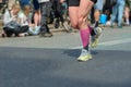 Marathon running race, many runners feet on road racing, sport competition, fitness healthy lifestyle concept Royalty Free Stock Photo