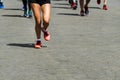 Marathon running race, people feet on city road Royalty Free Stock Photo