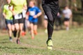 Marathon running race, people feet