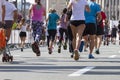 Marathon running race, people feet on road, sport, fitness and healthy lifestyle concept Royalty Free Stock Photo