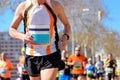 Marathon running race, runners on road