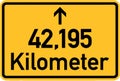 Marathon Sign 42,195 kilometres