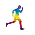 Marathon the winner,colorful polygonal background.