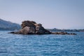 Marathonisi island where the caretta sea turtle lays its eggs. Zakynthos, Greece Royalty Free Stock Photo