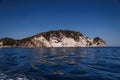 Marathonisi island where the caretta sea turtle lays its eggs. Zakynthos, Greece Royalty Free Stock Photo