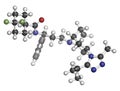 Maraviroc HIV drug molecule entry inhibitor class. Atoms are represented as spheres with conventional color coding: hydrogen .