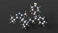 maraviroc molecule, molecular structure, hiv entry and fusion inhibitor, ball and stick 3d model, structural chemical formula with