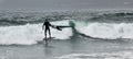 Marazion Beach Marazion Cornwall , High Winds and storms hit cornwall . windsurfers rush to the beach Royalty Free Stock Photo