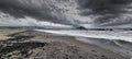 Marazion beach near Penzance  and St Michaels Mount Cornwall on a winters Afternoon Royalty Free Stock Photo