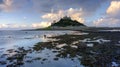 Autumn sunrise over St Michael`s Mount, Cornwall, UK Royalty Free Stock Photo