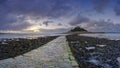 Autumn sunrise over St Michael`s Mount, Cornwall, UK Royalty Free Stock Photo