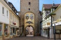 Coats of arms on the upper gate tower in Marbach, Germany