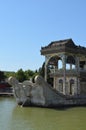 Marbel boat a ship made of stone at Summer Palace Yiheyuan Beijing Royalty Free Stock Photo