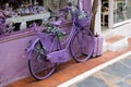 MARBELLA, ANDALUCIA/SPAIN - JULY 6 : Lavender Bicycle outside a