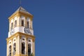 Marbella Spain old town church bell tower isolated blue sky