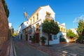 Yard with traditional Andalusian architecture at historical part of town