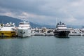 MARBELLA, SPAIN - February 28, 2020 - Boats and yachts moored in the sport port, Marbella, Malaga Province, Andalucia Royalty Free Stock Photo